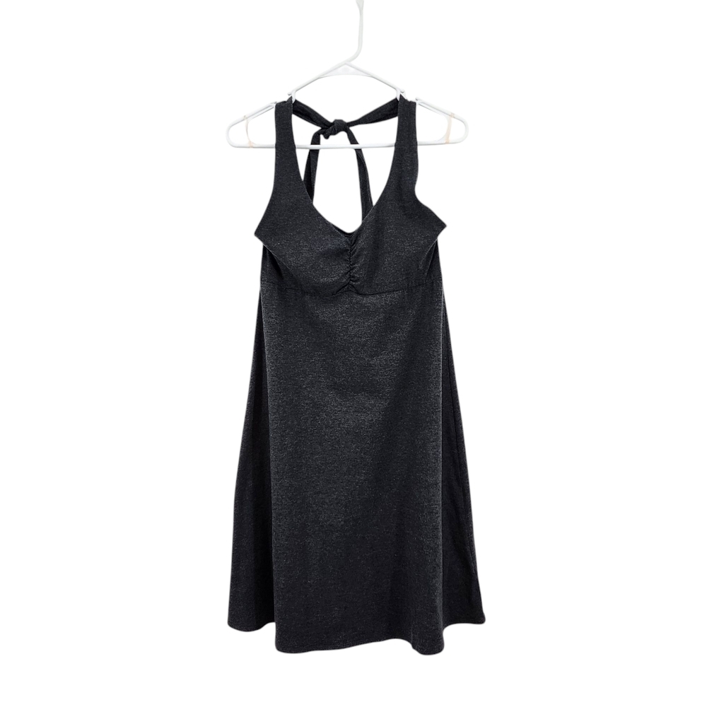 Prana Women's Halter Knee Length Beachside Dress Black Sz S